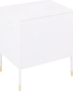 Comodino OSSETT Metallo Bianco
