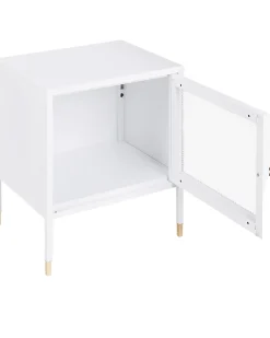 Comodino OSSETT Metallo Bianco