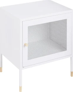 Comodino OSSETT Metallo Bianco