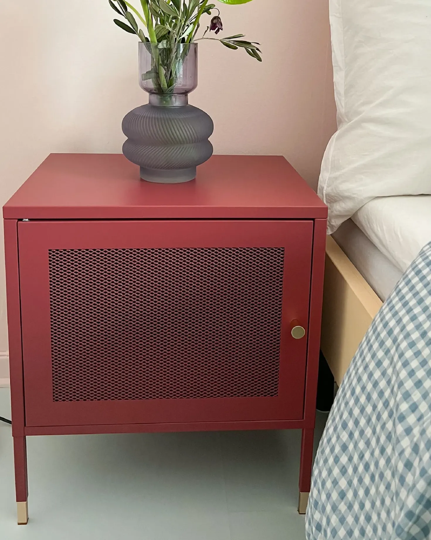 Comodino OSSETT Metallo Rosso scuro