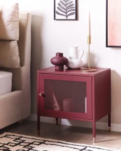 Comodino OSSETT Metallo Rosso scuro