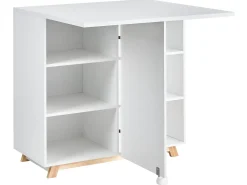 Consolle salvaspazio con tavolo a scomparsa FLOMOT Bianco 80 cm 40/80 cm Pieghevole