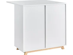 Consolle salvaspazio con tavolo a scomparsa FLOMOT Bianco 80 cm 40/80 cm Pieghevole