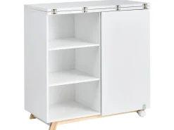 Consolle salvaspazio con tavolo a scomparsa FLOMOT Bianco 80 cm 40/80 cm Pieghevole