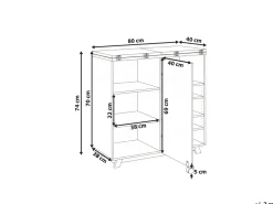 Consolle salvaspazio con tavolo a scomparsa FLOMOT Bianco 80 cm 40/80 cm Pieghevole