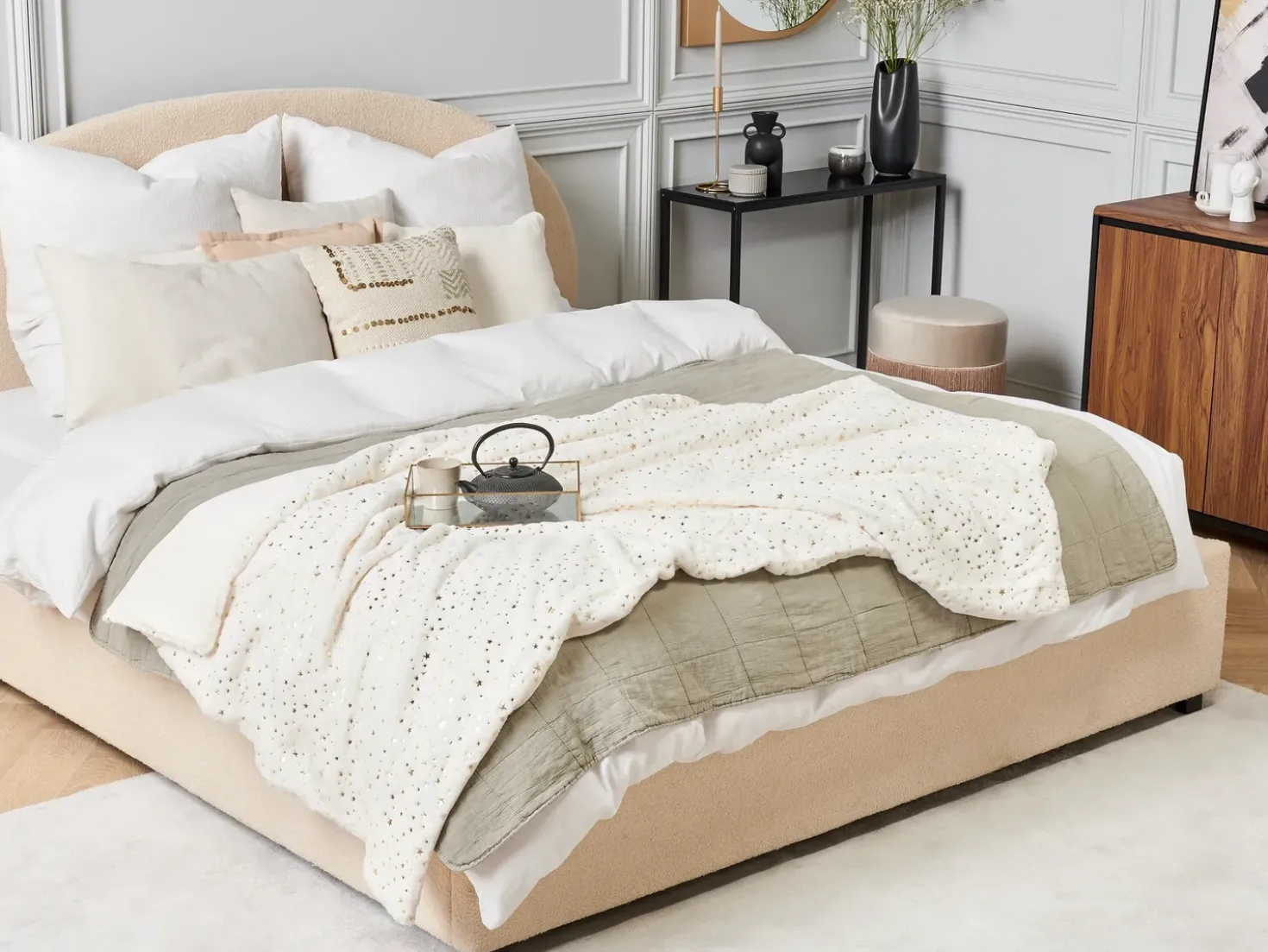 Coperta ALAZEYA 130 x 180 cm Bianco sporco