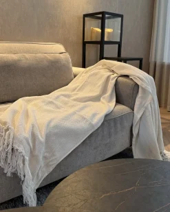 Coperta AMPARA Cotone 220 x 240 cm Bianco sporco