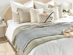 Coperta ANAMUR Cotone 110 x 180 cm Grigio chiaro