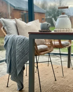 Coperta ANAMUR Cotone 110 x 180 cm Grigio chiaro