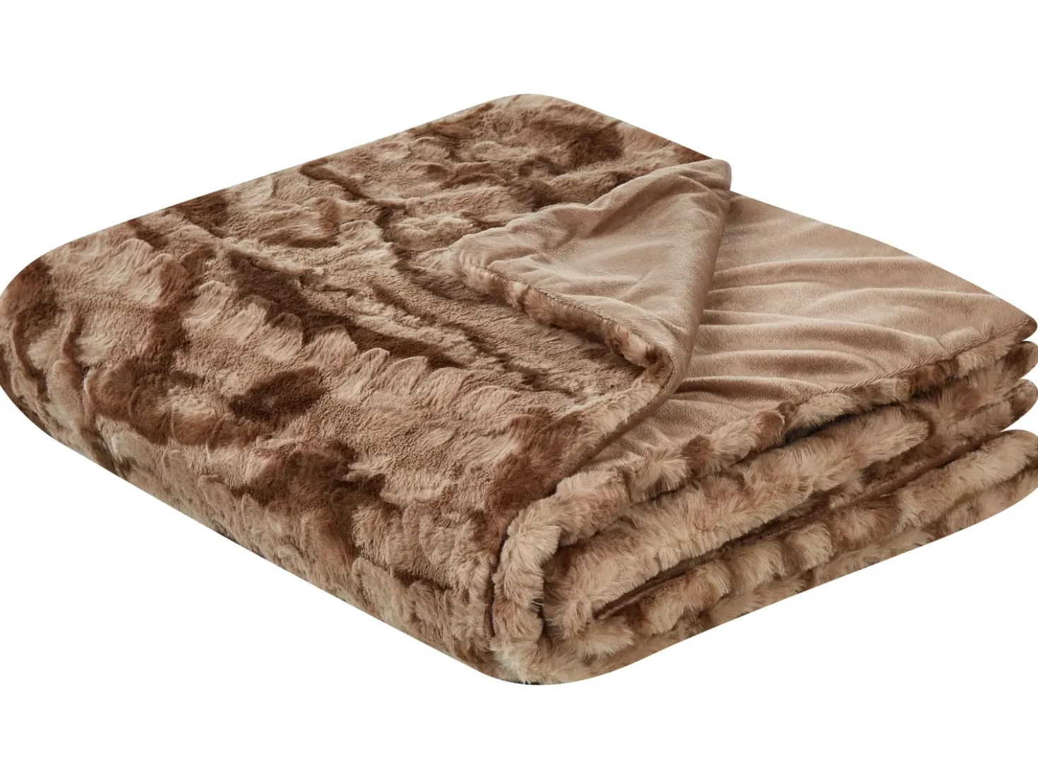 Coperta BAKIRA Finta pelliccia 200 x 220 cm Marrone