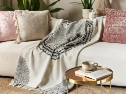 Coperta BERHAMPORE Cotone 130 x 180 cm Beige