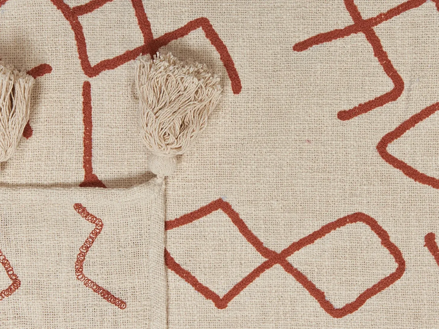 Coperta BHIWANI Cotone 130 x 180 cm Beige