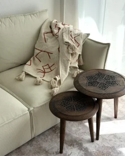 Coperta BHIWANI Cotone 130 x 180 cm Beige