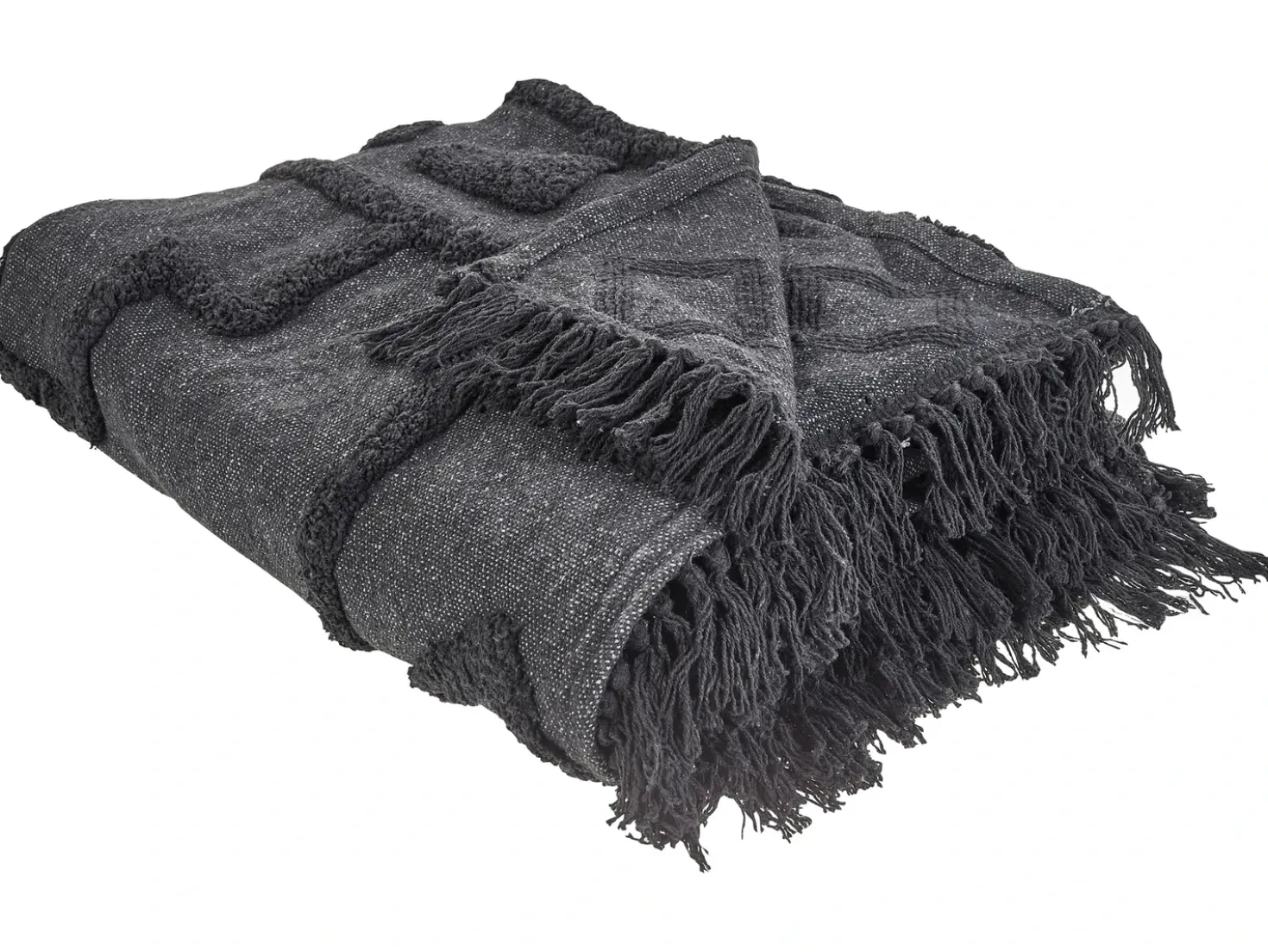Coperta CHACK Cotone 220 x 240 cm Grigio scuro