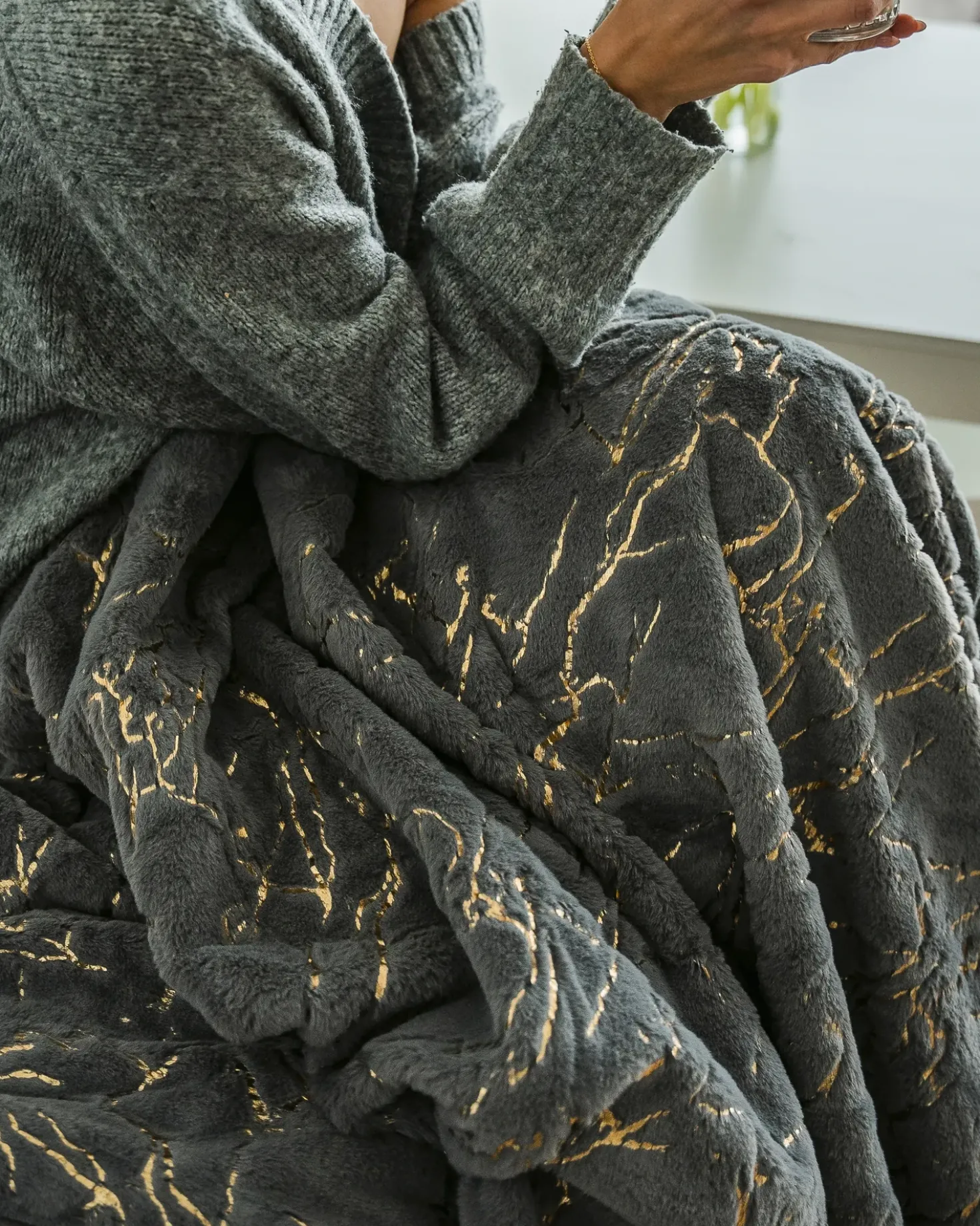 Coperta GODAVARI 130 x 180 cm Grigio