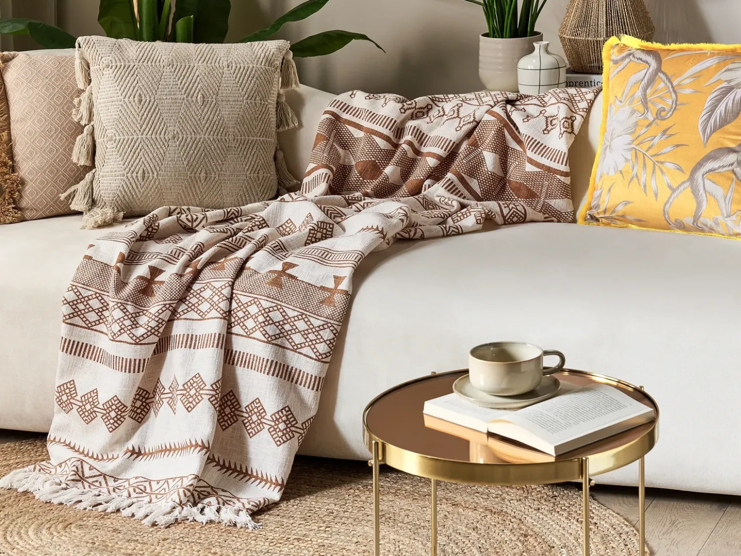 Coperta JORHAT Cotone 130 x 180 cm Beige