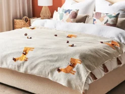 Coperta KHANDWA Cotone 130 x 180 cm Beige