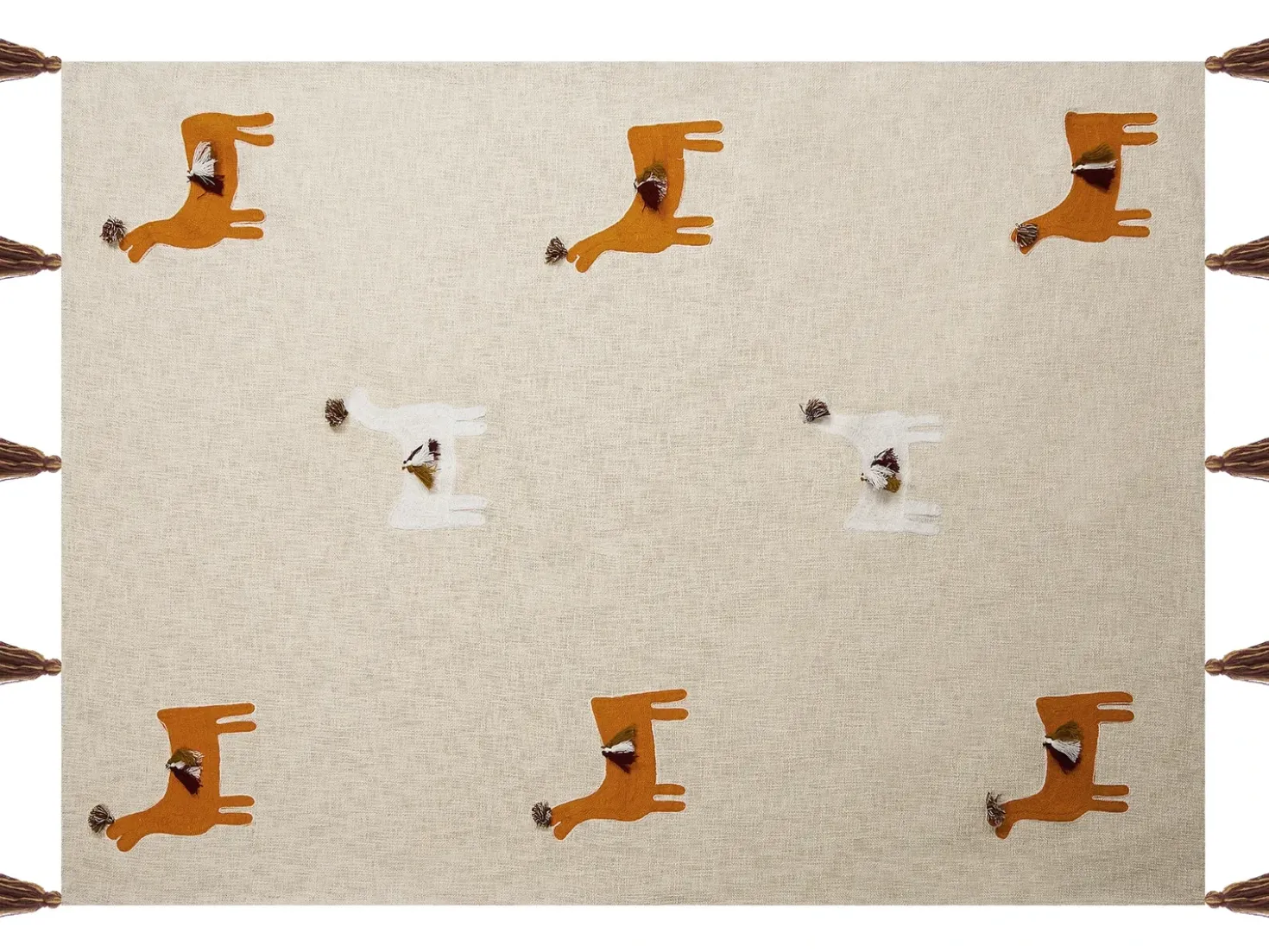 Coperta KHANDWA Cotone 130 x 180 cm Beige