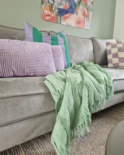Coperta KHARI Cotone 125 x 150 cm Verde chiaro