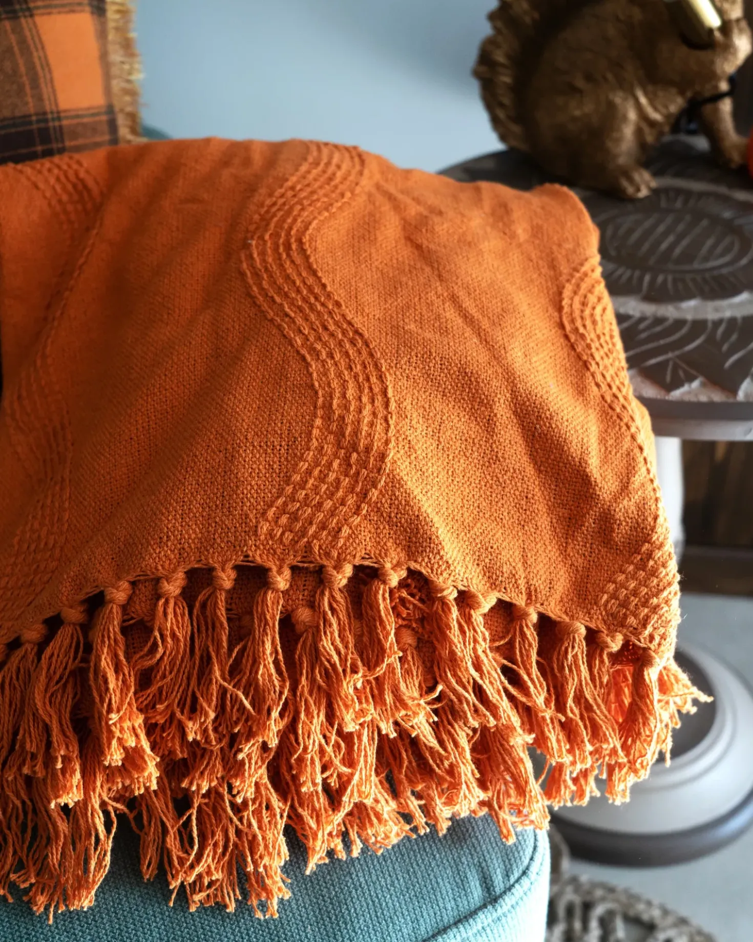 Coperta KHARI Cotone 125 x 150 cm Arancione