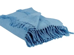 Coperta KHARI Cotone 125 x 150 cm Azzurro