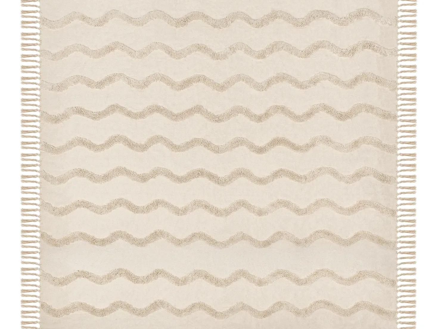 Coperta KHARI Cotone 200 x 200 cm Beige chiaro