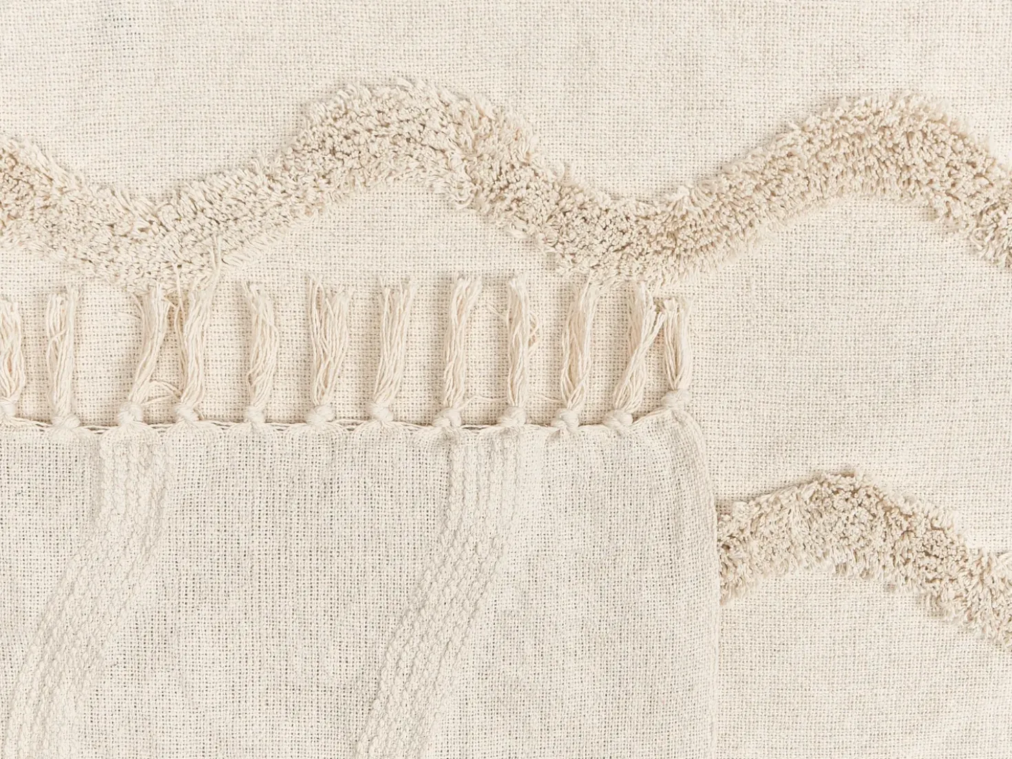 Coperta KHARI Cotone 200 x 200 cm Beige chiaro