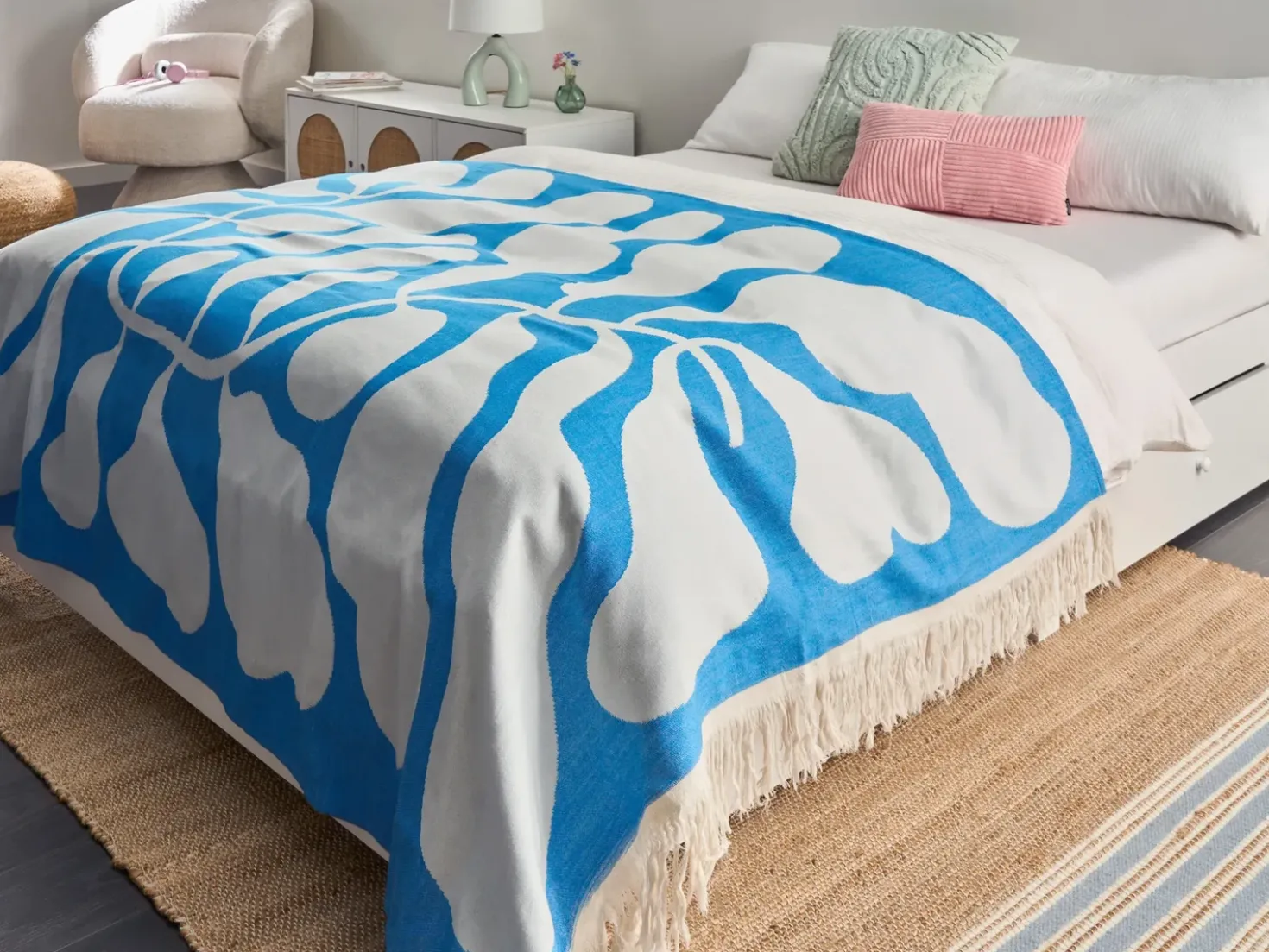 Coperta KIHUN Tessuto 130 x 170 cm Blu