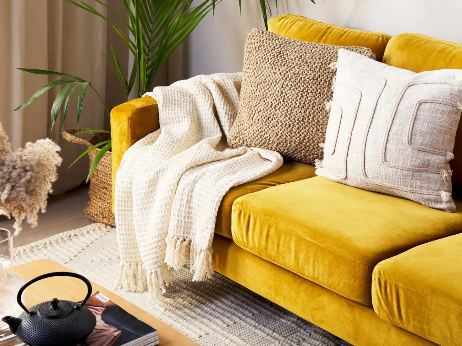 Coperta MALU Cotone 125 x 150 cm Beige chiaro