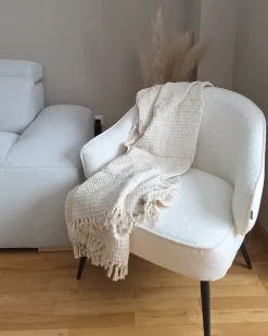 Coperta MALU Cotone 125 x 150 cm Beige chiaro