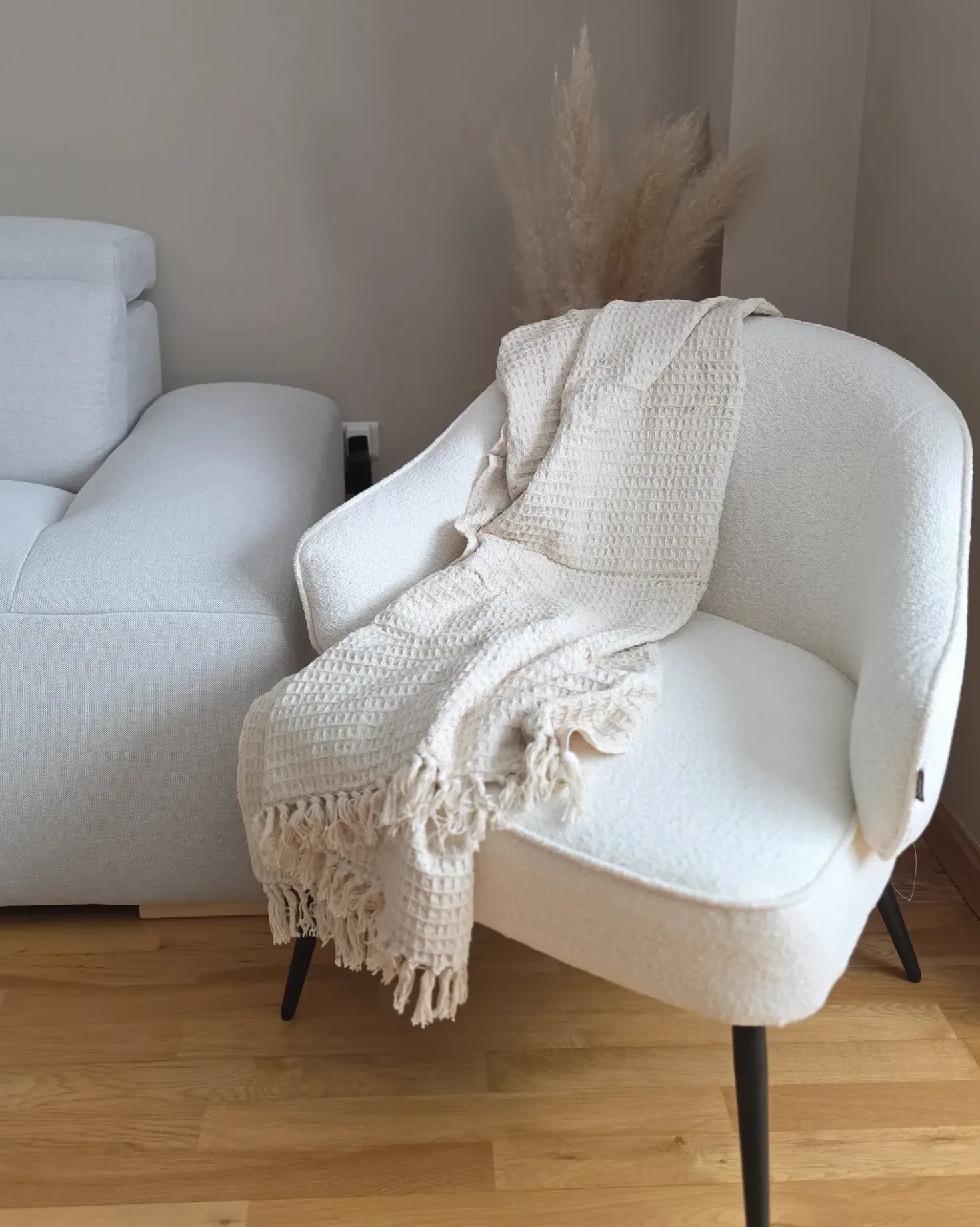 Coperta MALU Cotone 125 x 150 cm Beige chiaro