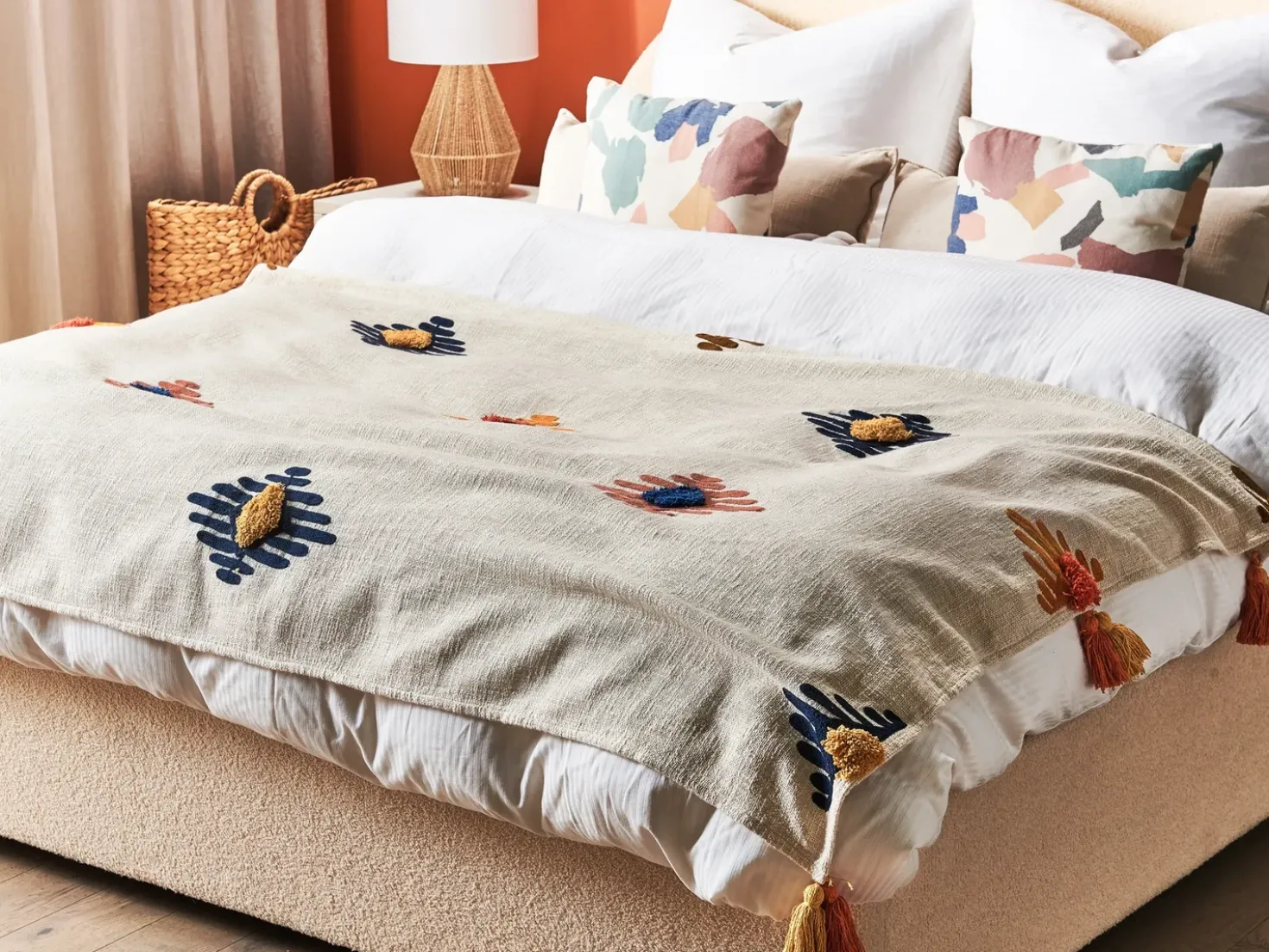 Coperta MUNGER Cotone 130 x 180 cm Beige