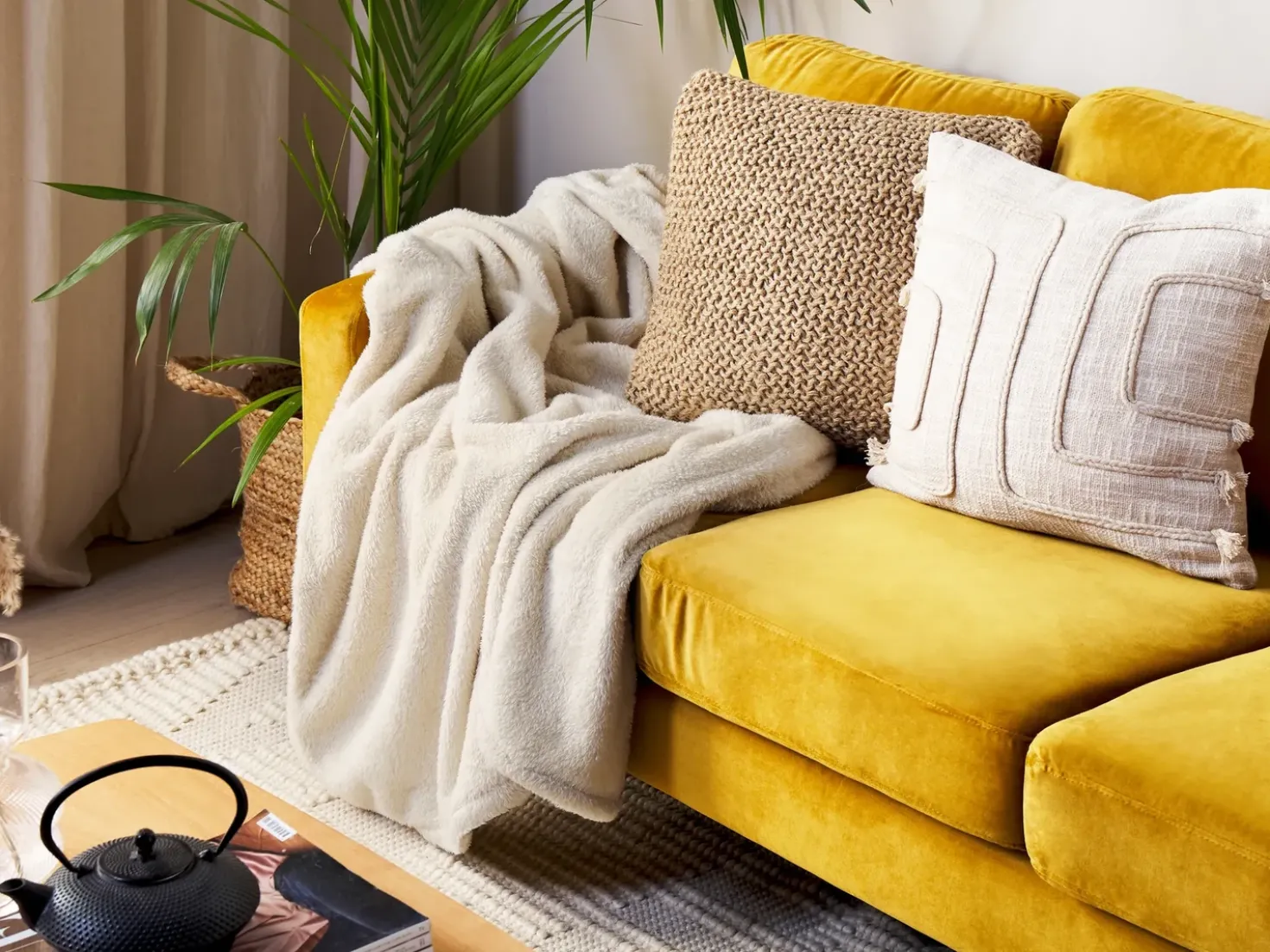 Coperta NAMDU 125 x 150 cm Beige chiaro