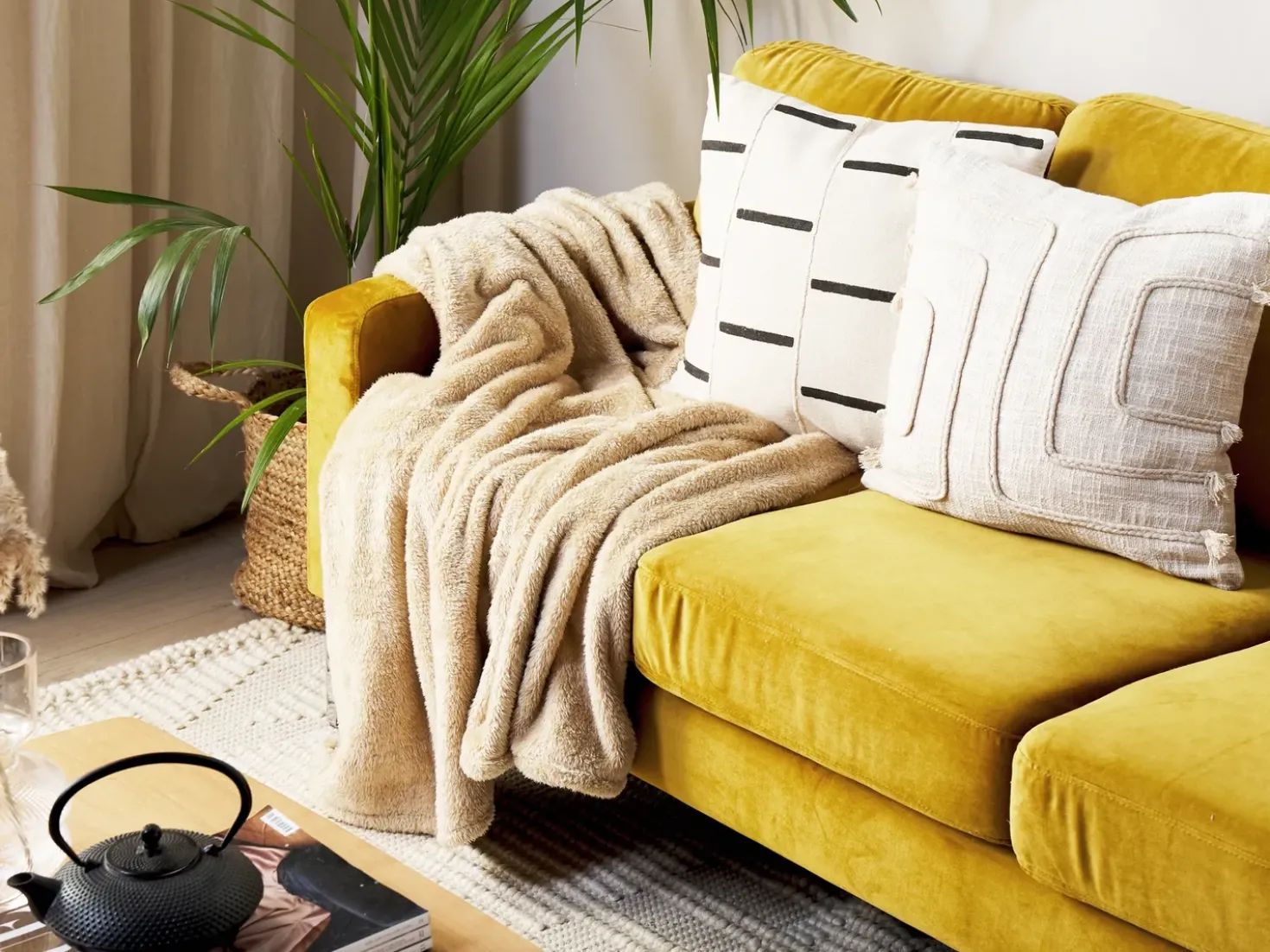 Coperta NAMDU 125 x 150 cm Beige sabbia