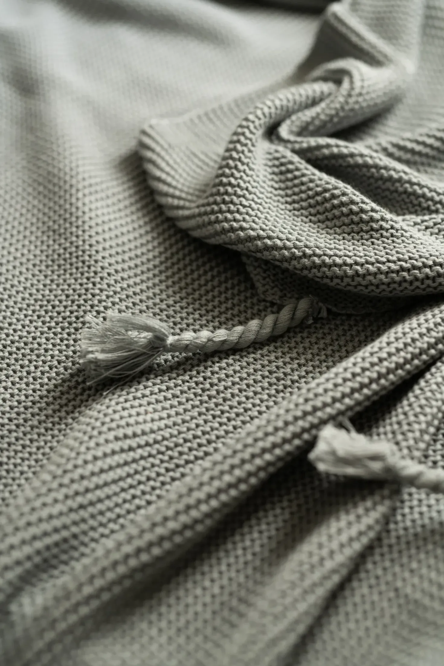 Coperta NAZILLI Cotone 125 x 150 cm Grigio chiaro