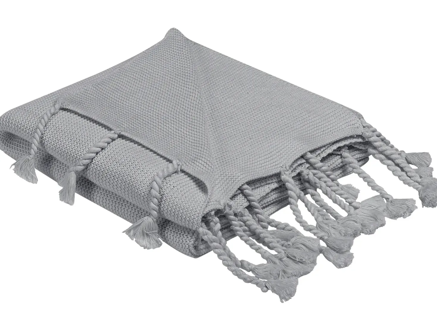 Coperta NAZILLI Cotone 125 x 150 cm Grigio chiaro
