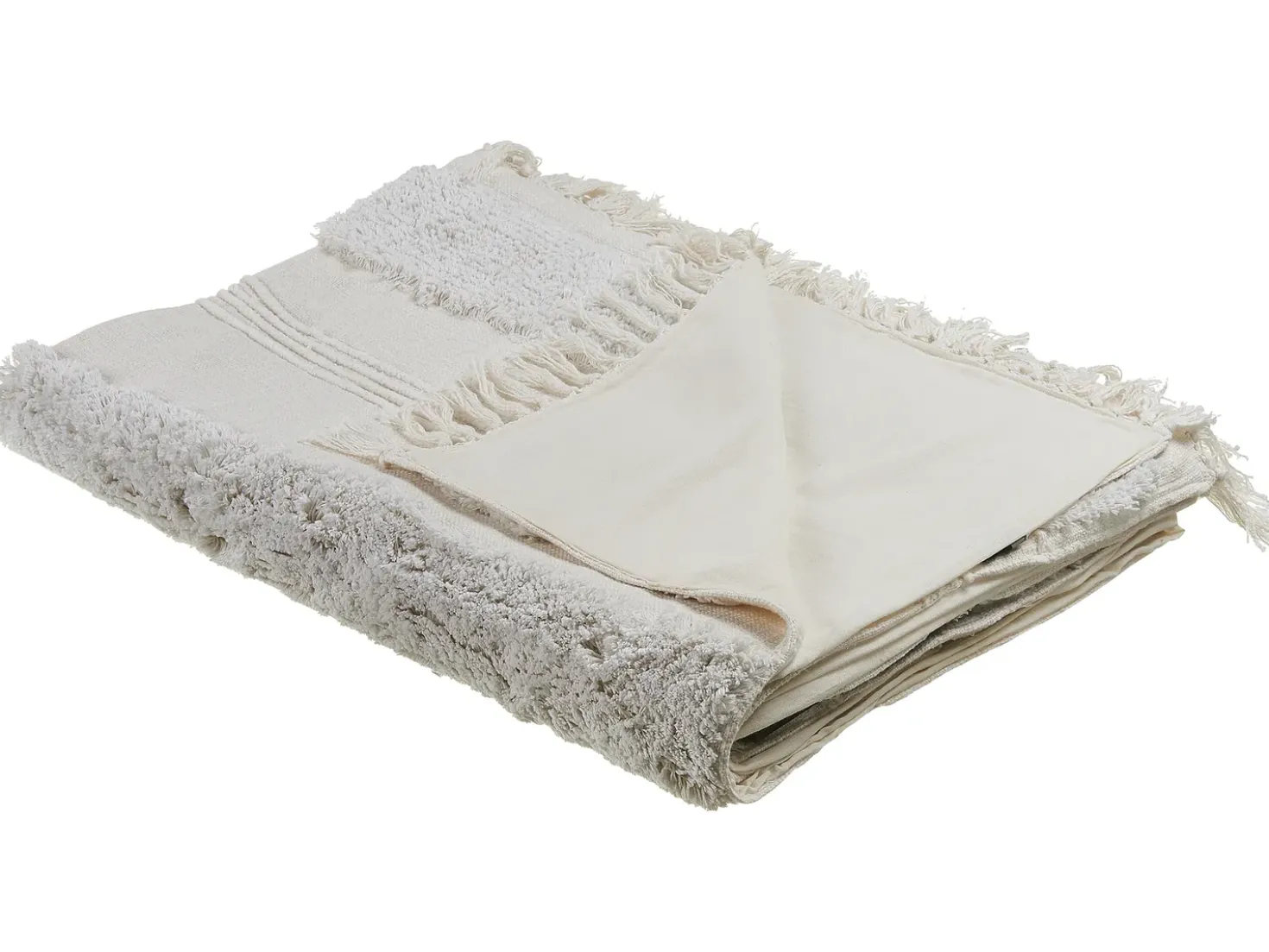 Coperta RAEBARELI Cotone 130 x 180 cm Beige chiaro