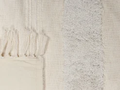 Coperta RAEBARELI Cotone 130 x 180 cm Beige chiaro
