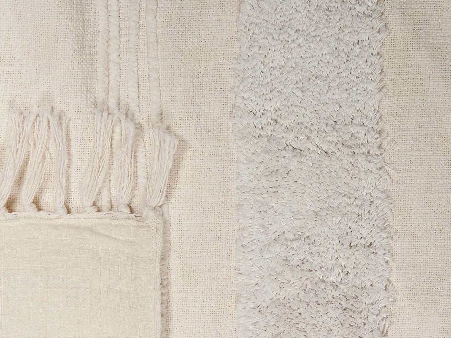 Coperta RAEBARELI Cotone 130 x 180 cm Beige chiaro