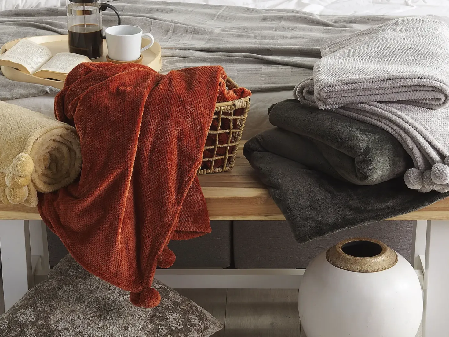 Coperta SAITLER 200 x 220 cm Grigio chiaro