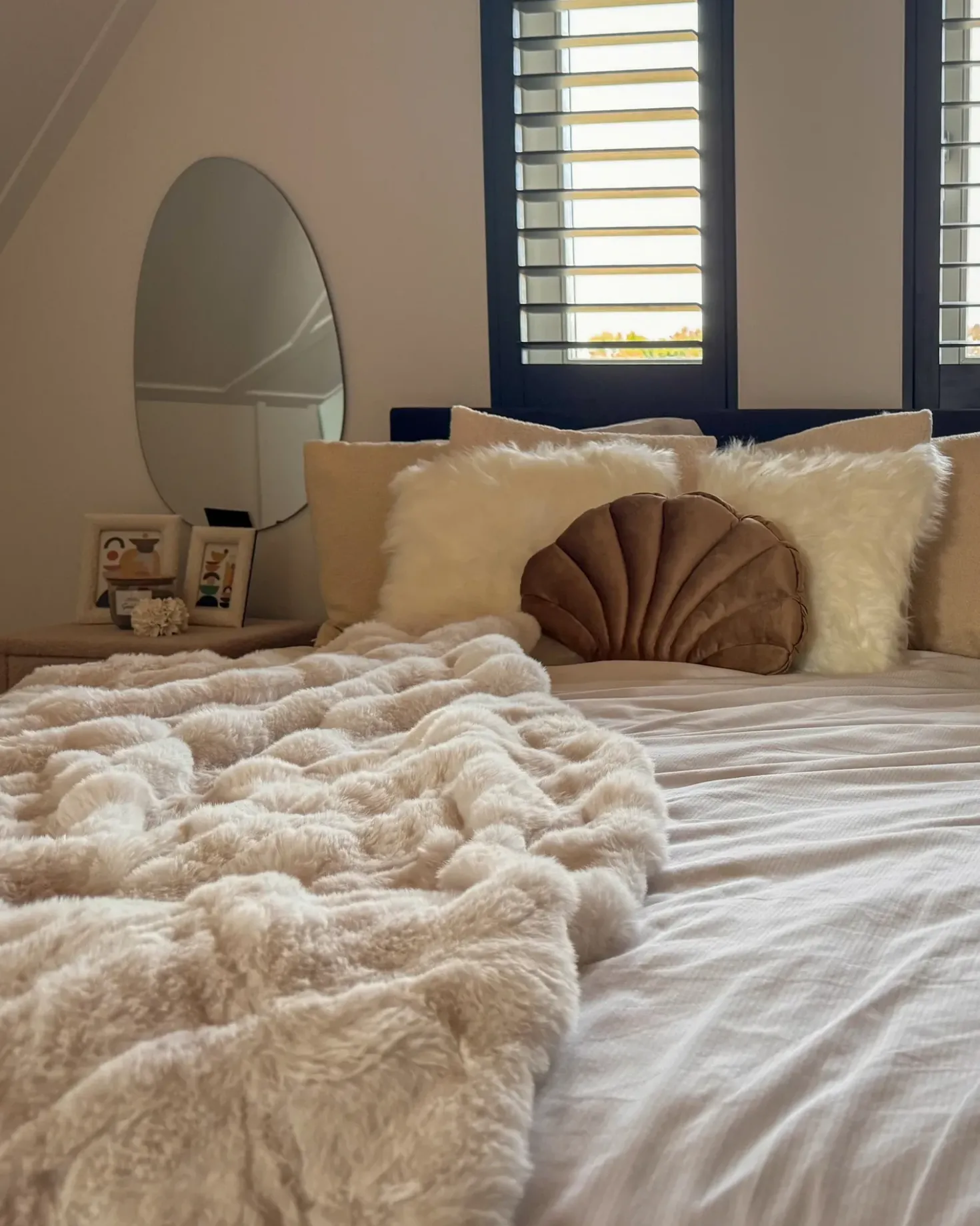 Coperta SALKA Finta pelliccia 200 x 220 cm Bianco