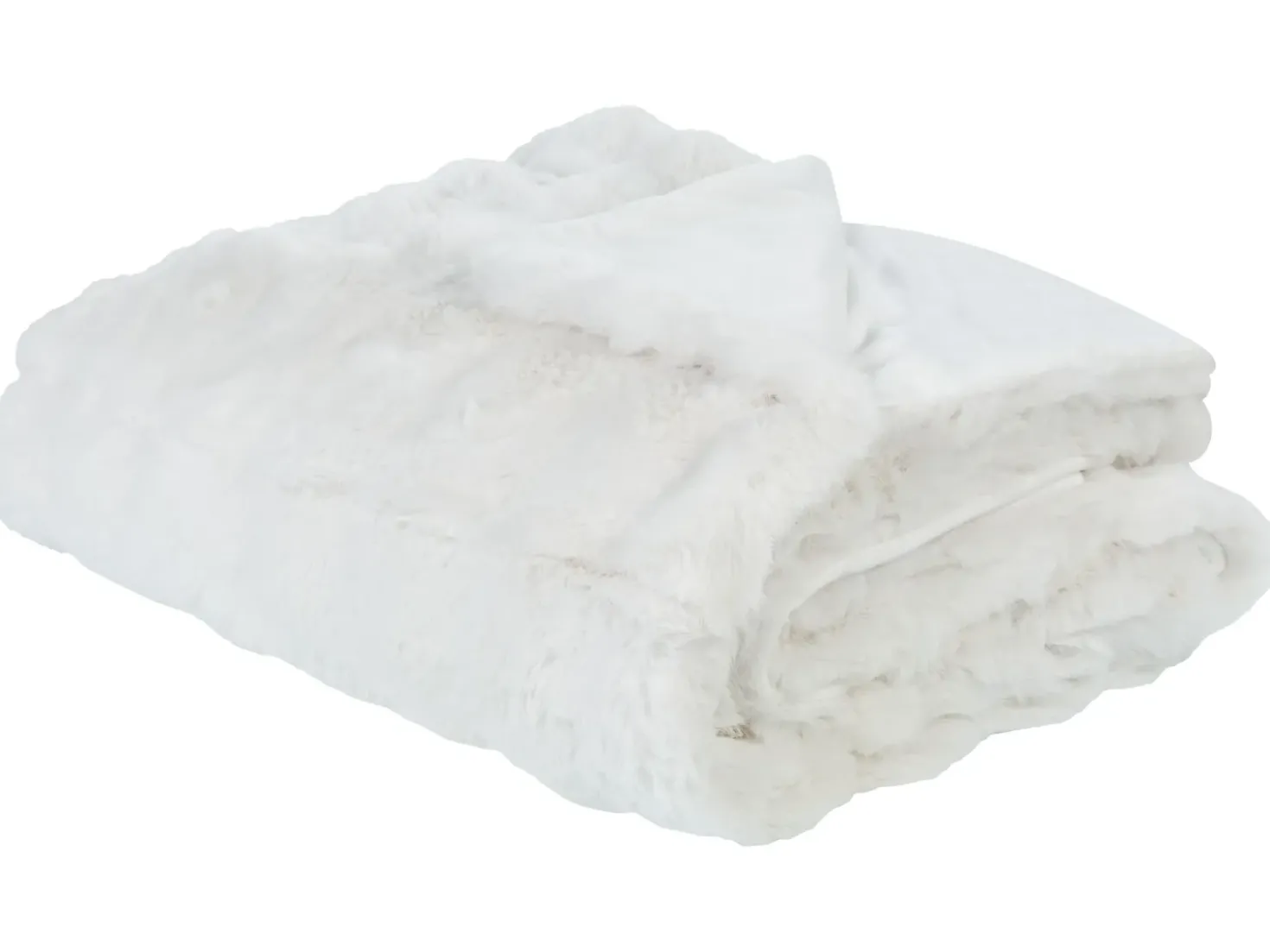 Coperta SALKA Finta pelliccia 200 x 220 cm Bianco
