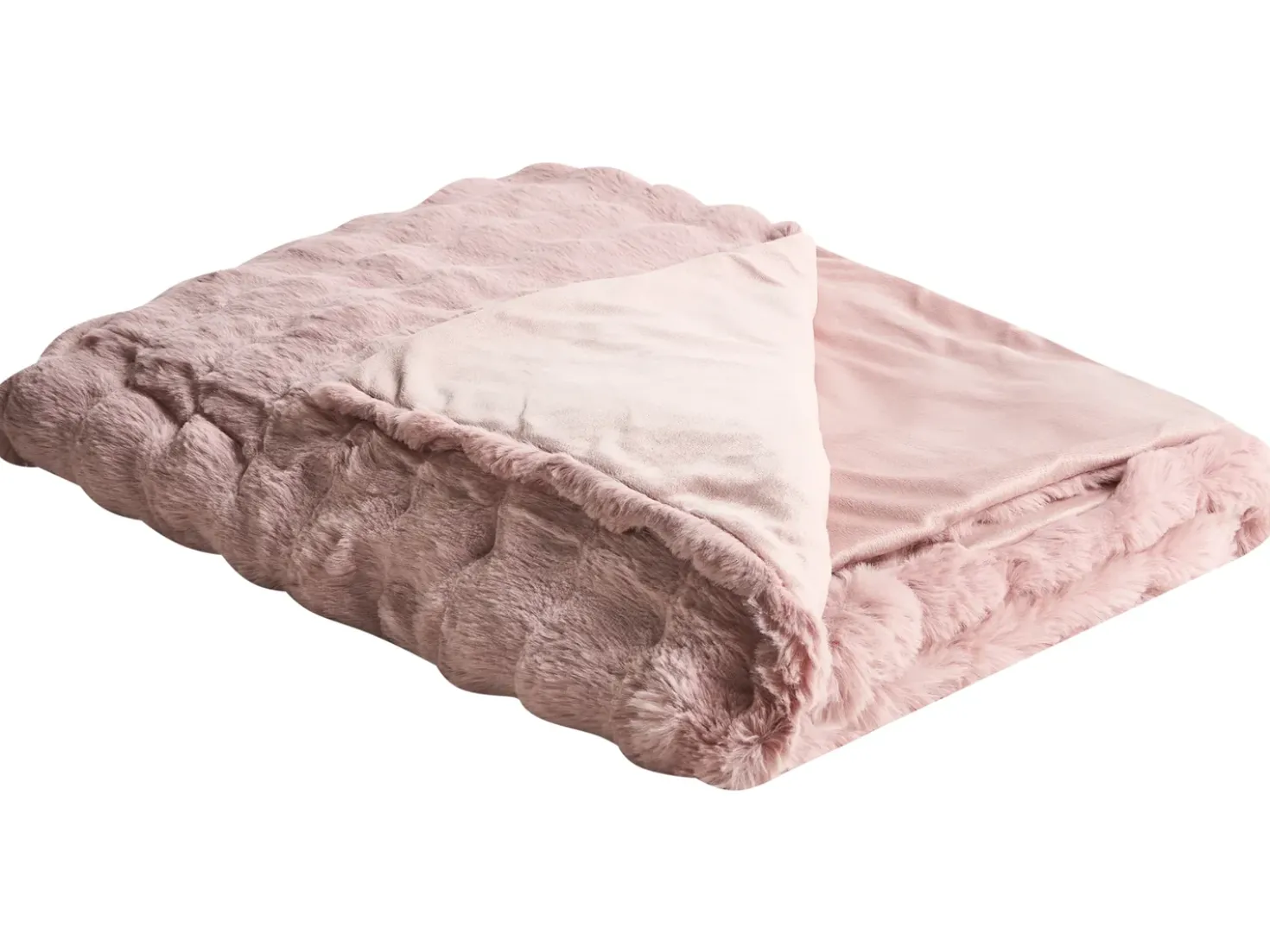 Coperta SALKA Finta pelliccia 200 x 220 cm Rosa pastello