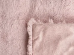 Coperta SALKA Finta pelliccia 200 x 220 cm Rosa pastello