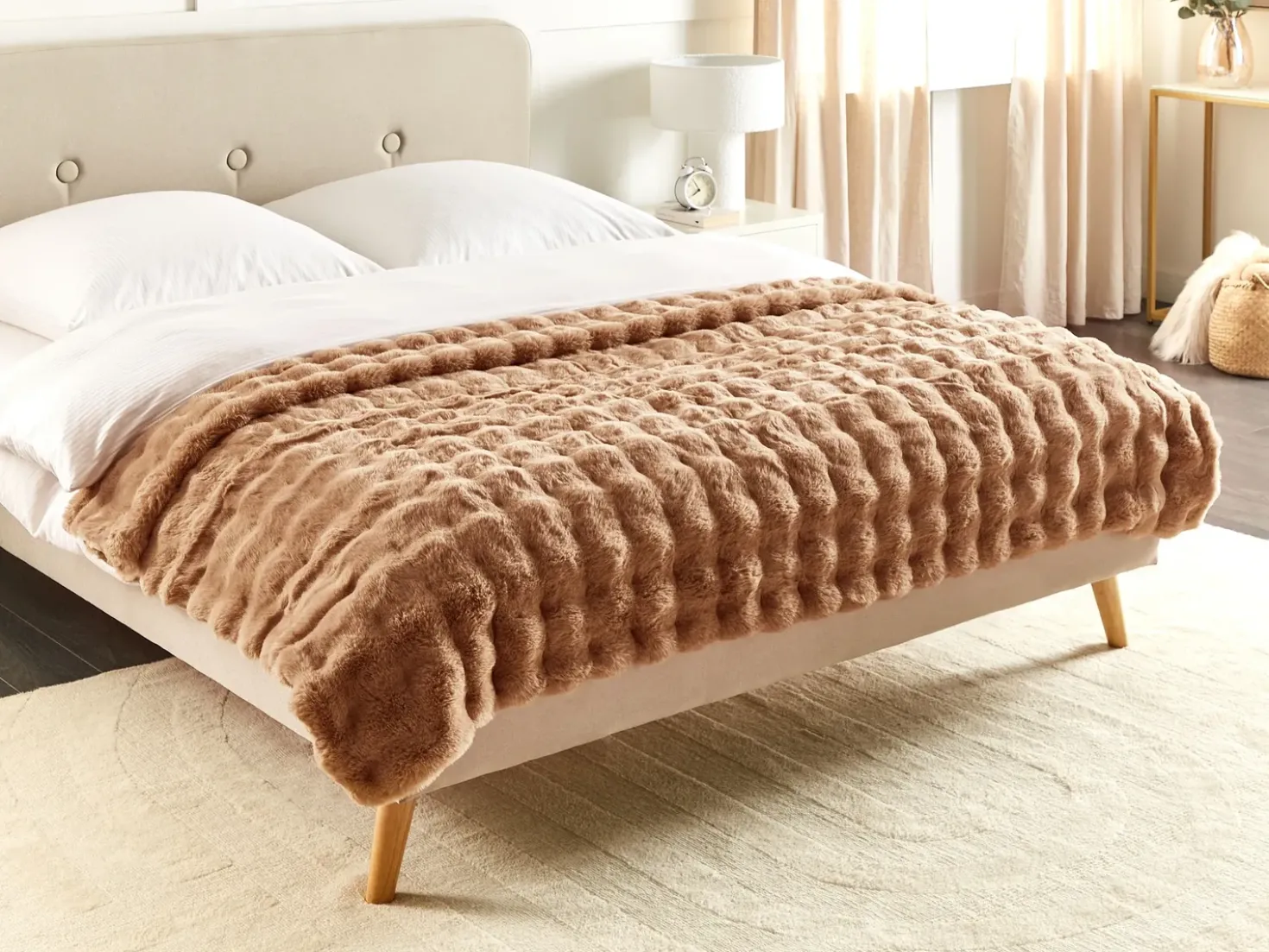 Coperta SALKA Finta pelliccia 150 x 200 cm Marrone