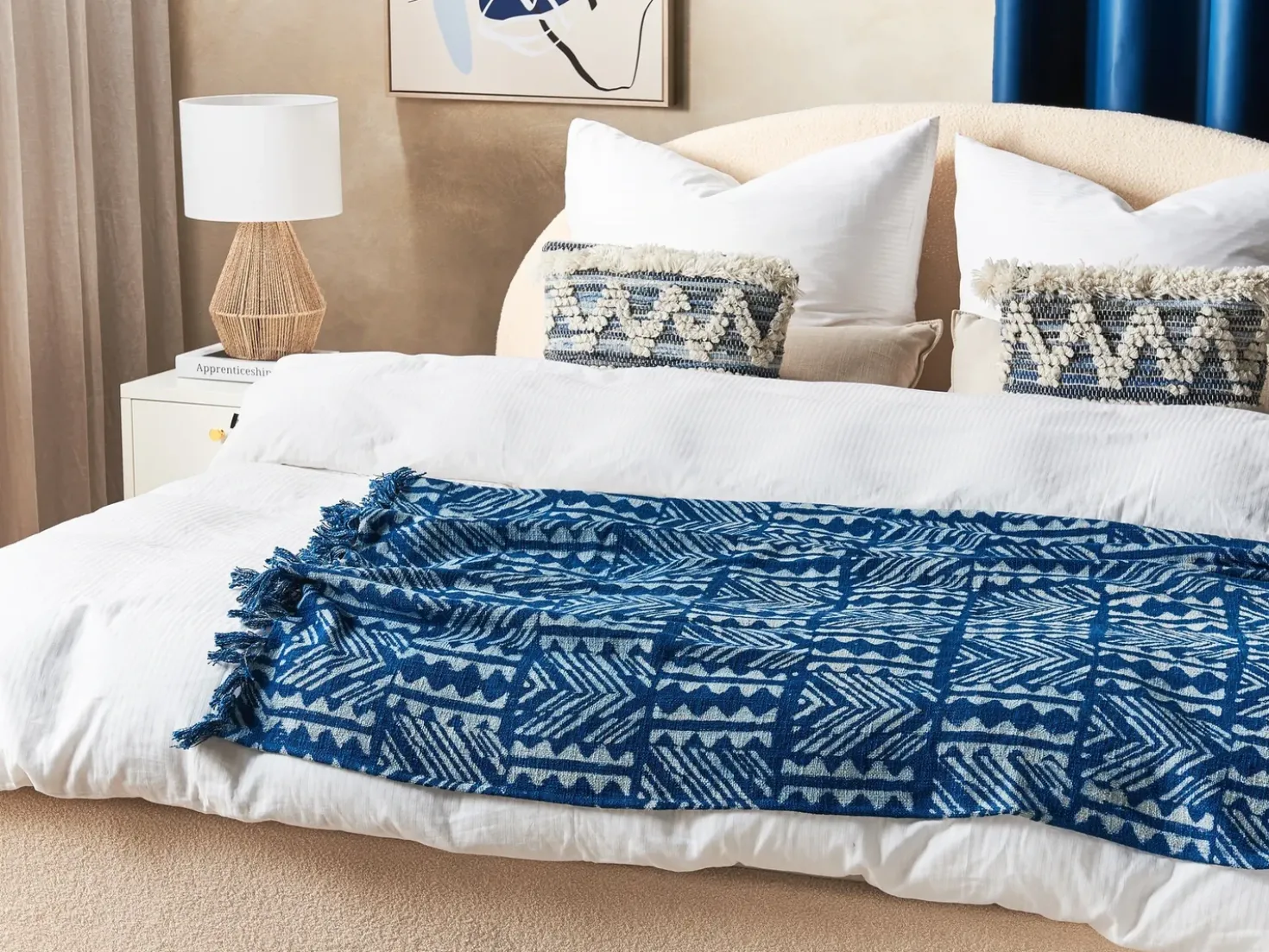 Coperta SHIVPURI Cotone 130 x 180 cm Blu
