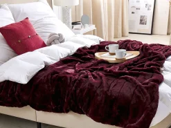 Coperta TANTAN 180 x 220 cm Bordeaux