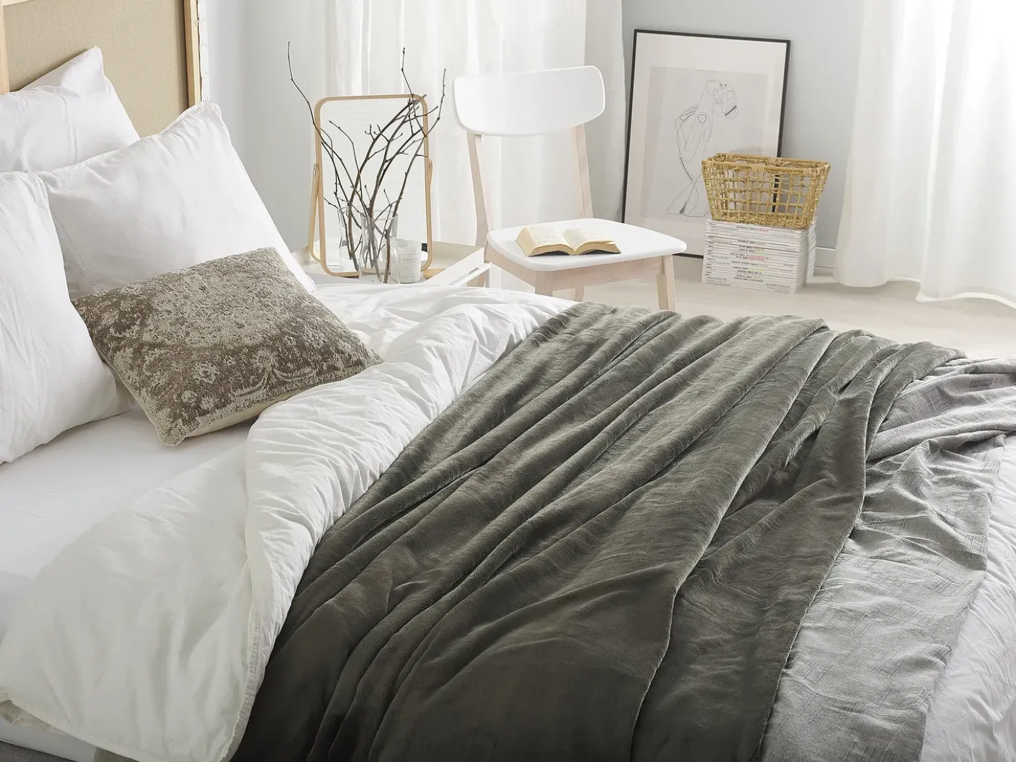 Coperta TERKE 200 x 220 cm Grigio scuro