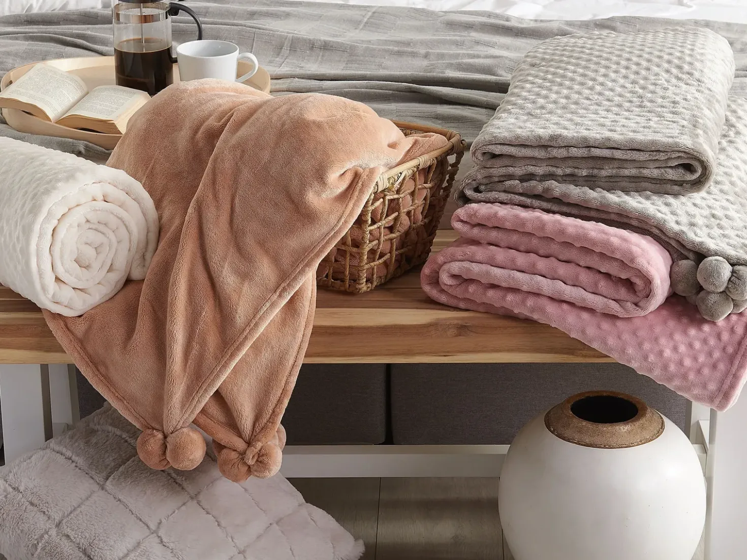 Coperta TERKE 200 x 220 cm Marrone chiaro