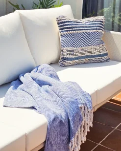 Coperta TILMI Cotone 130 x 160 cm Blu